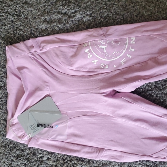 NWT GYMSHARK LEGACY FITNESA LEGGINGS-PASTEL GRAPE/WHITE SZ XS - Picture 7 of 8